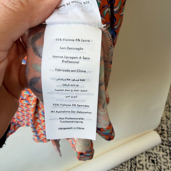 Diane von Furstenberg Didi Dress geometric Print Women’s, blue/orange Size M - Picture 11 of 12